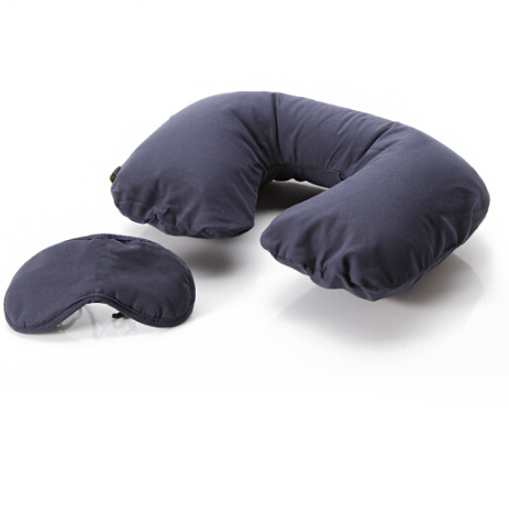 英国高品质充气u形枕眼罩套装头护颈枕脖子飞机枕 礼品定制