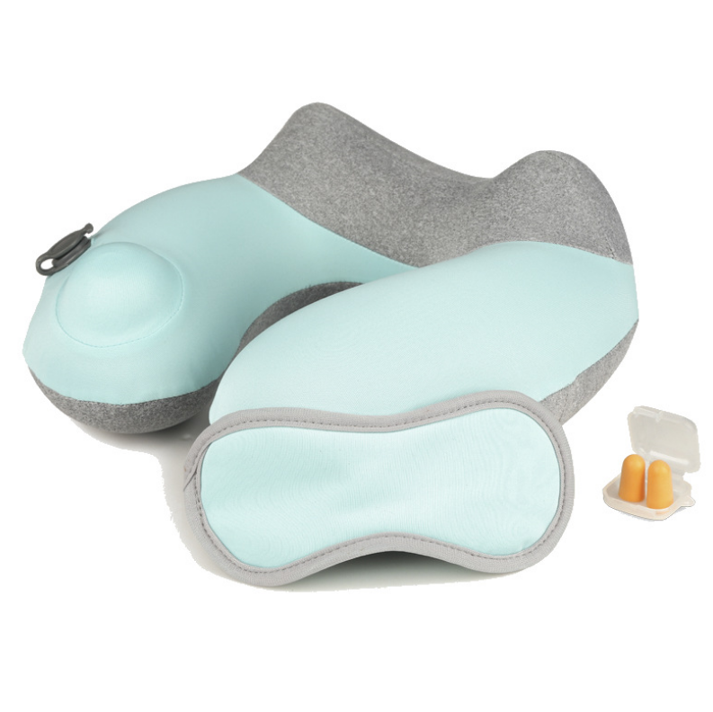 按压自动充气枕U型枕旅行办公午睡枕飞机枕护颈椎 礼品定制
