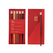 清朴堂 尊贵五色红木筷子礼盒 品宴5双装 企业礼品定制