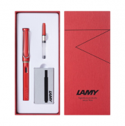 凌美(LAMY) 德国进口 狩猎者亮红F尖礼盒套装 商务礼品定制